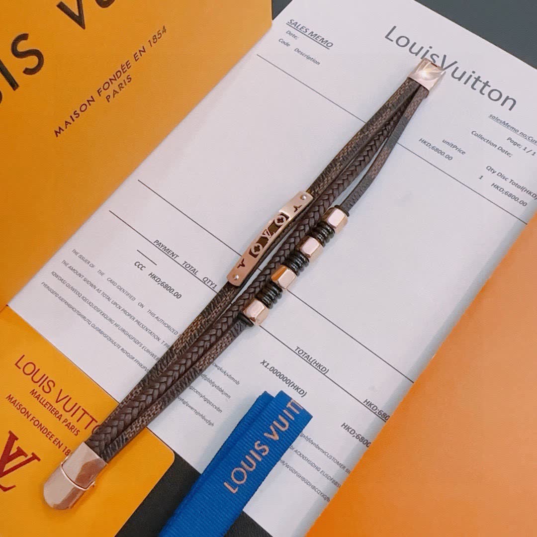 Louis Vuitton Brown Leather Bracelet